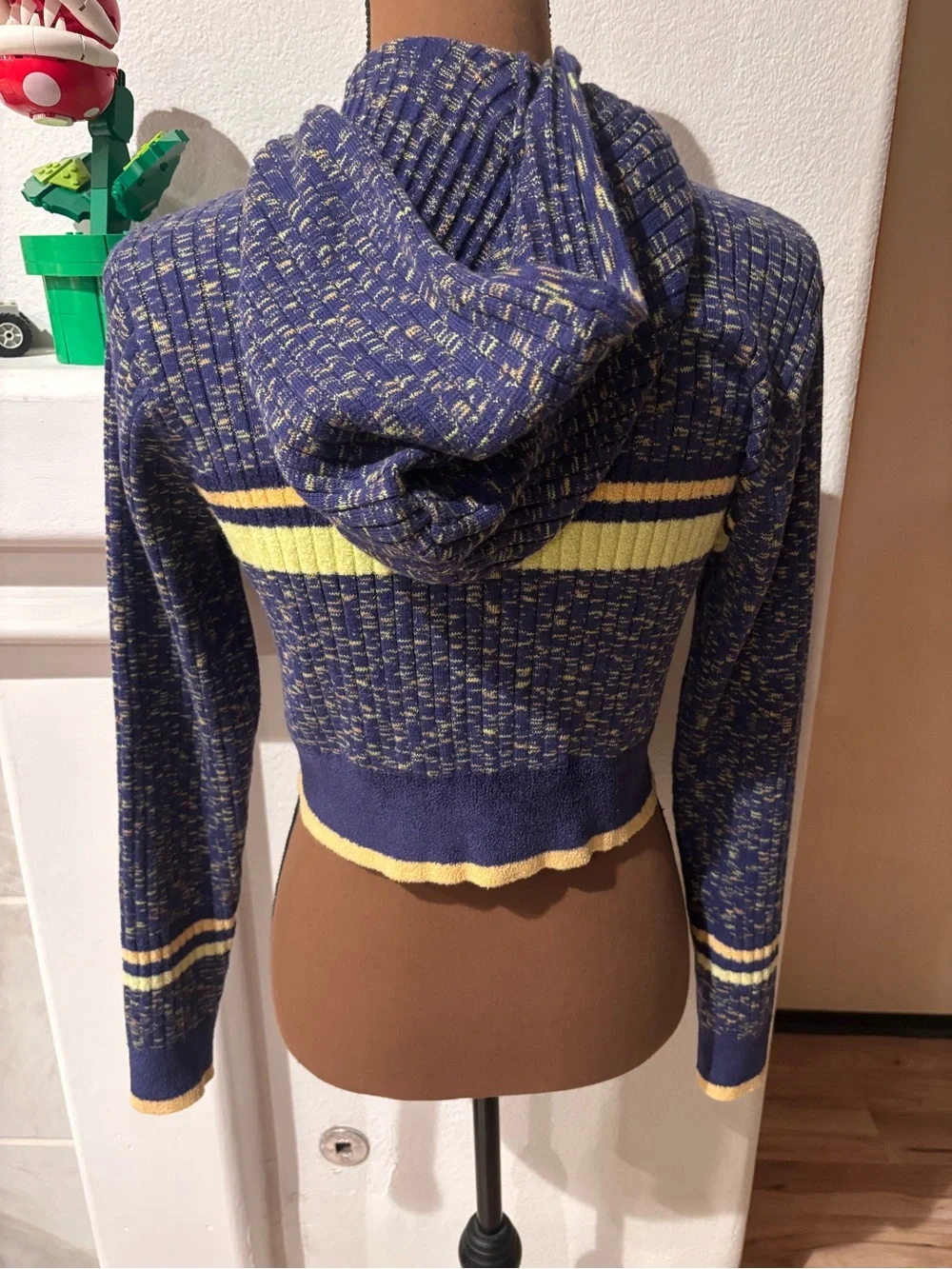 Urban Outfitters Out From Under purple + Yellow Ribbed Knit Set Zip Top & Pants.